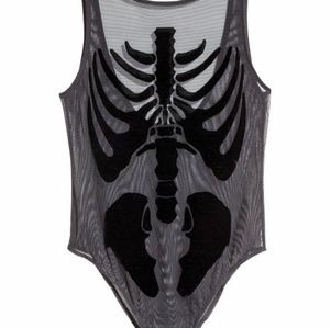 (SOLD) ☠️ H&M Divided Black Skeleton Bodysuit